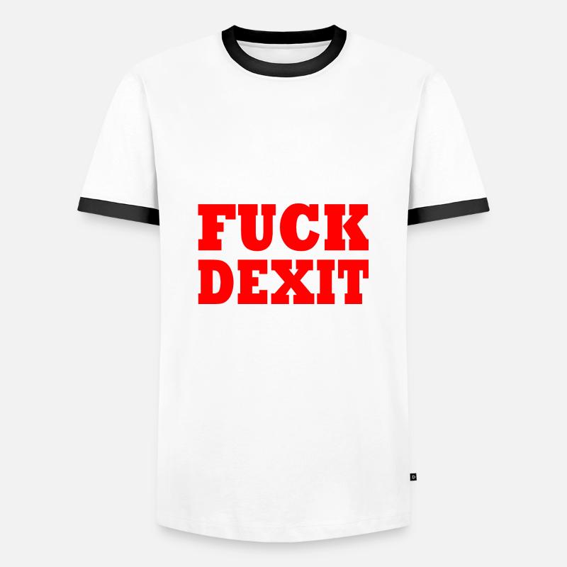 Fuck dexit - Männer Kontrast-T-Shirt - Weiß/Schwarz