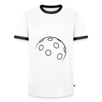 Sports Silhouettes Collection Floorball dark - Men's Ringer Shirt - white/black - Front - AI Model Female 172 light (172cm) & AI Model Male 178 dark (178cm)