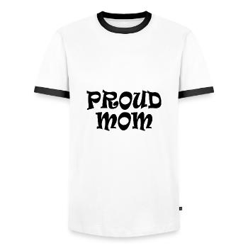 Proud mom - T-shirt contrasté Homme - blanc/noir - Devant - AI Model Female 172 light (172cm) & AI Model Male 178 dark (178cm)