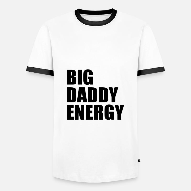 Big daddy energy - Kontrast-T-skjorte for menn - hvit/svart