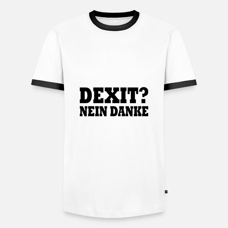 Dexit nein danke - Männer Kontrast-T-Shirt - Weiß/Schwarz