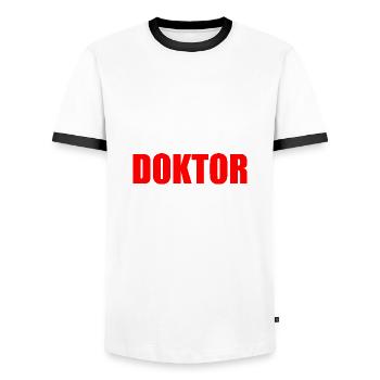 Doctor - Men's Ringer Shirt - white/black - Front - AI Model Female 172 light (172cm) & AI Model Male 178 dark (178cm)