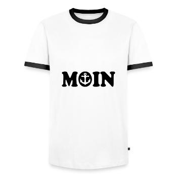 Moin - T-shirt contrasté Homme - blanc/noir - Devant - AI Model Female 172 light (172cm) & AI Model Male 178 dark (178cm)