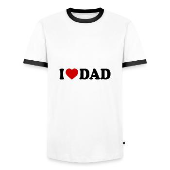I love dad - Men's Ringer Shirt - white/black - Front - AI Model Female 172 light (172cm) & AI Model Male 178 dark (178cm)