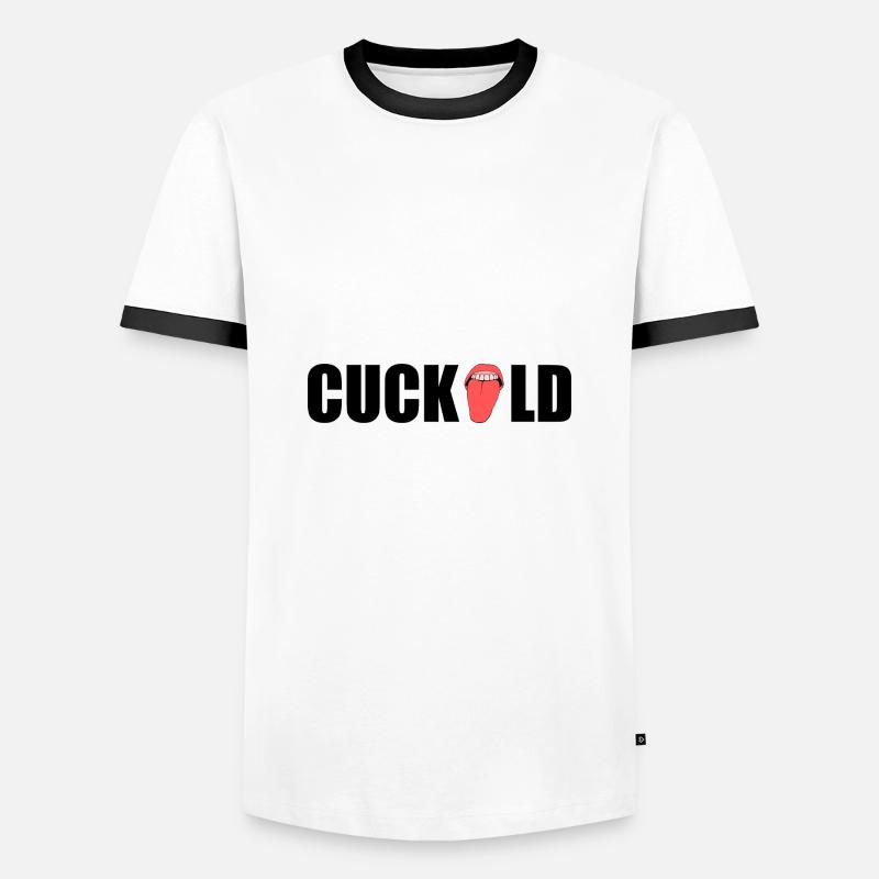 Cuckold - Männer Kontrast-T-Shirt - Weiß/Schwarz