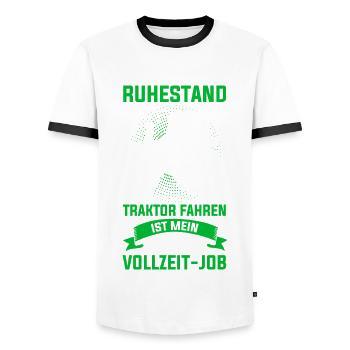Traktor Rentner Ruhestand Trecker Landwirt Opa - Männer Kontrast-T-Shirt - Weiß/Schwarz - Vorne - AI Model Female 172 light (172cm) & AI Model Male 178 dark (178cm)