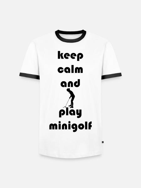 MINIGOLF MINIGOLFER MINIGOLFERIN - Männer Kontrast-T-Shirt - Weiß/Schwarz