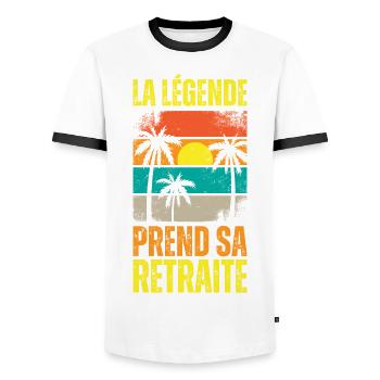 La Légende Prend Sa Retraite Cadeau Pot De Départ - T-shirt contrasté Homme - blanc/noir - Devant - AI Model Female 172 light (172cm) & AI Model Male 178 dark (178cm)