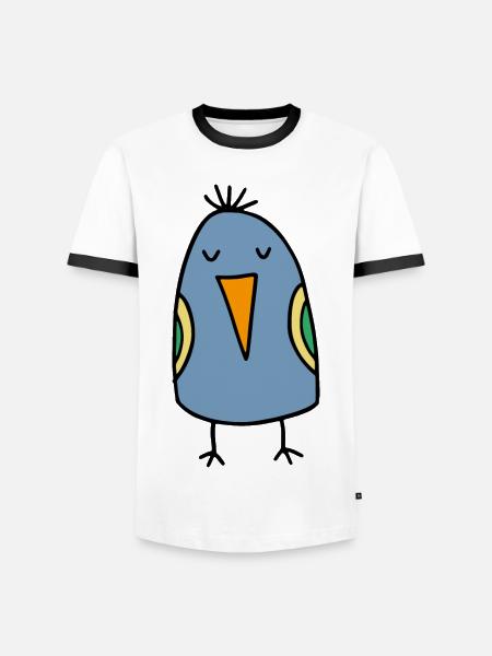 Drôle d’oiseau - T-shirt contrasté Homme - blanc/noir