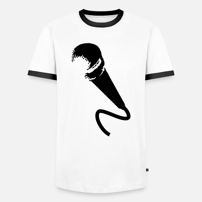 microphone - Men's Ringer Shirt - white/black