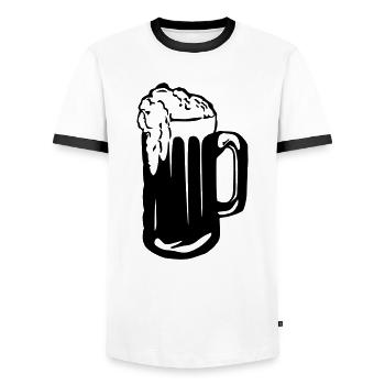 Beer - Alcohol - Men's Ringer Shirt - white/black - Front - AI Model Female 172 light (172cm) & AI Model Male 178 dark (178cm)