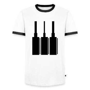 linden - Männer Kontrast-T-Shirt - Weiß/Schwarz - Vorne - AI Model Female 172 light (172cm) & AI Model Male 178 dark (178cm)