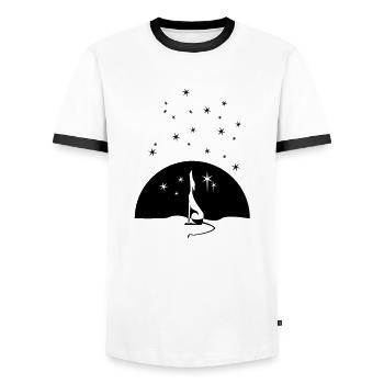 galgo_sterne - Men's Ringer Shirt - white/black - Front - AI Model Female 172 light (172cm) & AI Model Male 178 dark (178cm)