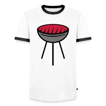 Grill - T-shirt contrasté Homme - blanc/noir - Devant - AI Model Female 172 light (172cm) & AI Model Male 178 dark (178cm)