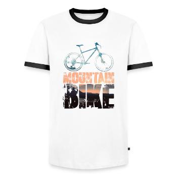 VTT - T-shirt contrasté Homme - blanc/noir - Devant - AI Model Female 172 light (172cm) & AI Model Male 178 dark (178cm)