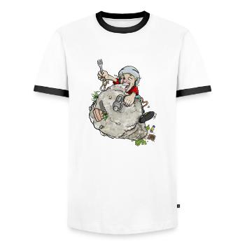 Felsgeschmack - Männer Kontrast-T-Shirt - Weiß/Schwarz - Vorne - AI Model Female 172 light (172cm) & AI Model Male 178 dark (178cm)