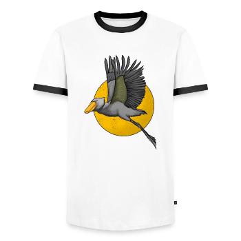 Shoebill Bird Ornithologist Forest I Gift - Men's Ringer Shirt - white/black - Front - AI Model Female 172 light (172cm) & AI Model Male 178 dark (178cm)