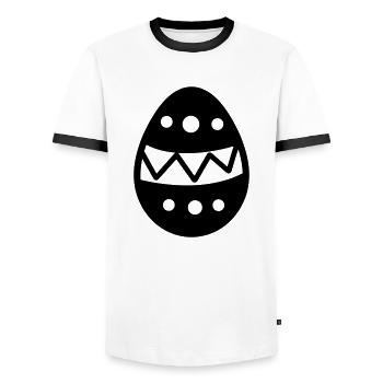 Easter Egg - Men's Ringer Shirt - white/black - Front - AI Model Female 172 light (172cm) & AI Model Male 178 dark (178cm)