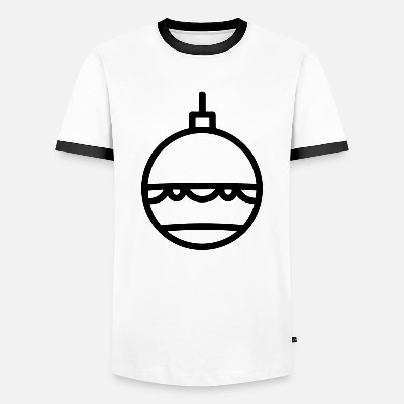 Weihnachtskugel - Männer Kontrast-T-Shirt - Weiß/Schwarz