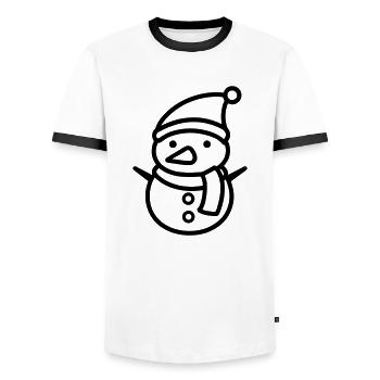 Snowman - Men's Ringer Shirt - white/black - Front - AI Model Female 172 light (172cm) & AI Model Male 178 dark (178cm)
