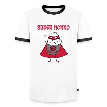 Super nonno - Men's Ringer Shirt - white/black - Front - AI Model Female 172 light (172cm) & AI Model Male 178 dark (178cm)