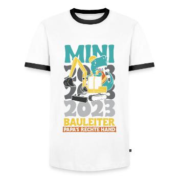 Bauleiter 2023 - Männer Kontrast-T-Shirt - Weiß/Schwarz - Vorne - AI Model Female 172 light (172cm) & AI Model Male 178 dark (178cm)