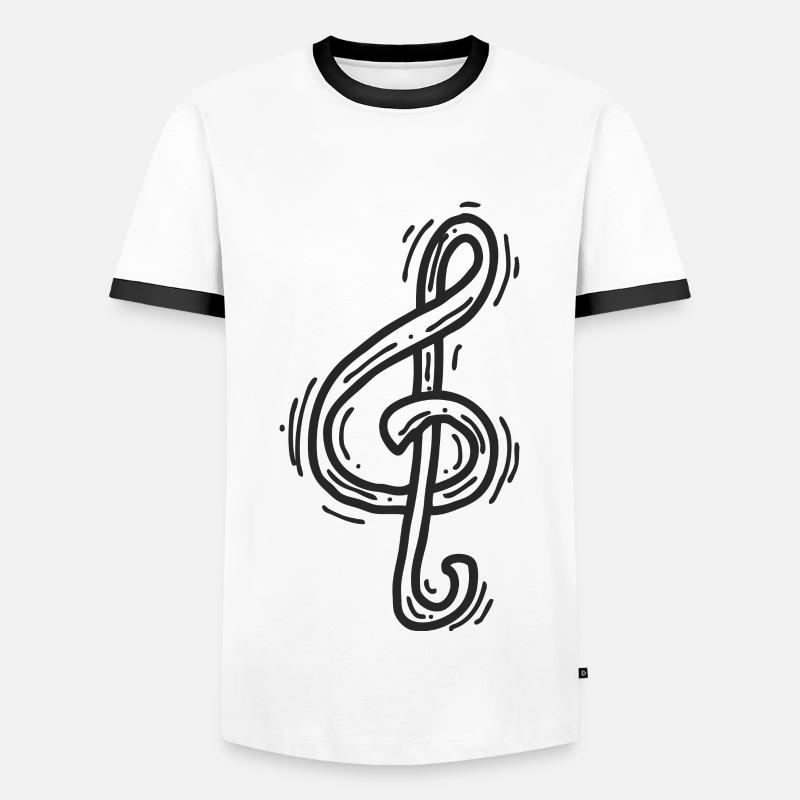 Joyful music note - Men's Ringer Shirt - white/black