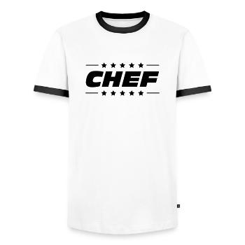 Chef - T-shirt contrasté Homme - blanc/noir - Devant - AI Model Female 172 light (172cm) & AI Model Male 178 dark (178cm)
