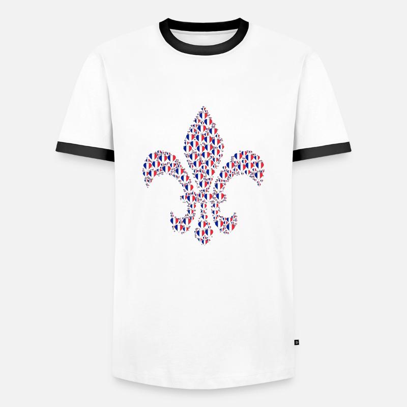 fleur-de-lys - Men's Ringer Shirt - white/black
