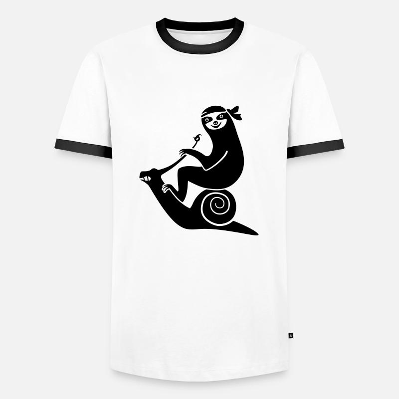 Easy Rider Sloth - Männer Kontrast-T-Shirt - Weiß/Schwarz