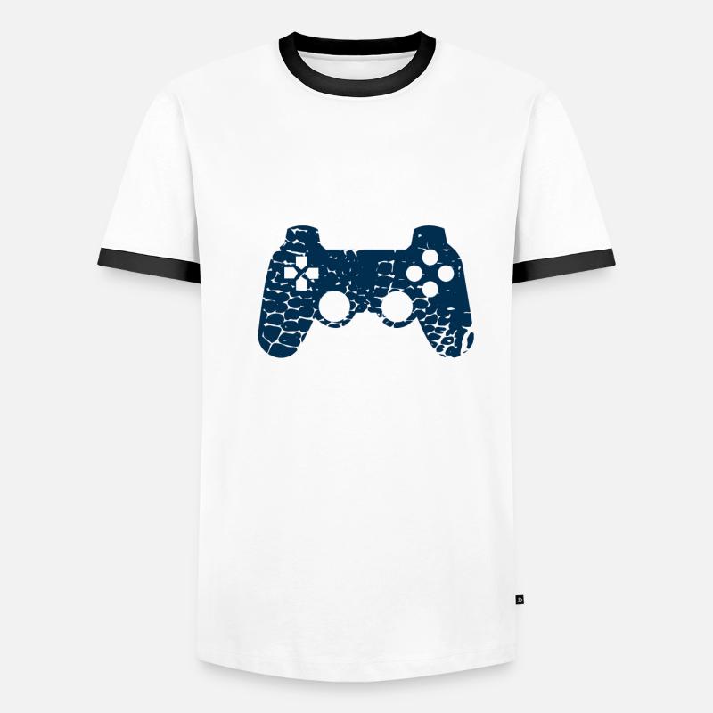 Controller Gaming - Männer Kontrast-T-Shirt - Weiß/Schwarz