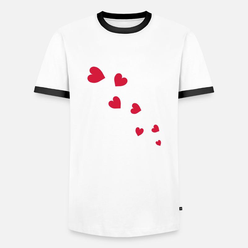 multi_coeur - Men's Ringer Shirt - white/black