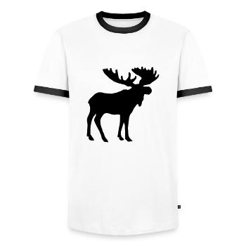Elch - Männer Kontrast-T-Shirt - Weiß/Schwarz - Vorne - AI Model Female 172 light (172cm) & AI Model Male 178 dark (178cm)