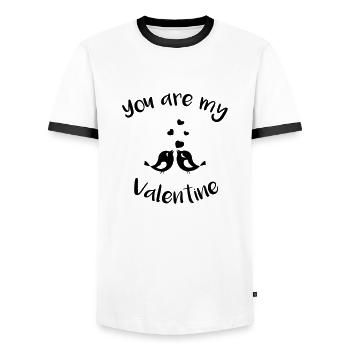 you are my valentine - Männer Kontrast-T-Shirt - Weiß/Schwarz - Vorne - AI Model Female 172 light (172cm) & AI Model Male 178 dark (178cm)