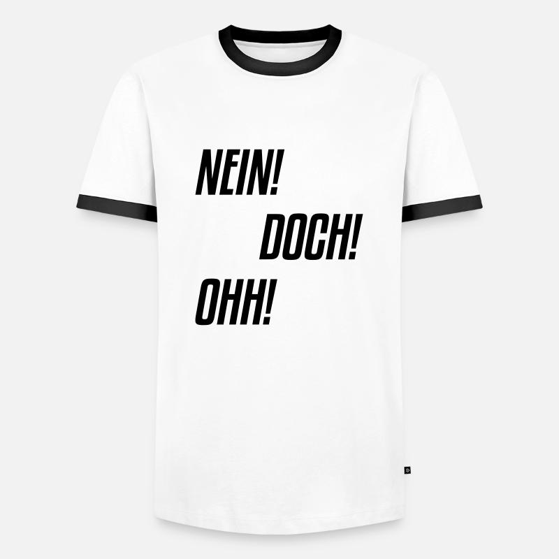 nein doch ohh - Männer Kontrast-T-Shirt - Weiß/Schwarz
