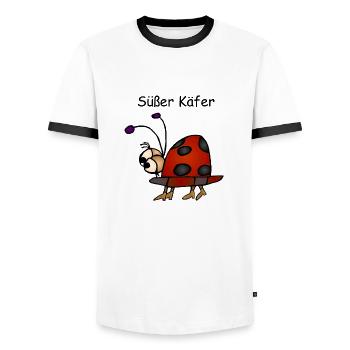Süßer Käfer - Männer Kontrast-T-Shirt - Weiß/Schwarz - Vorne - AI Model Female 172 light (172cm) & AI Model Male 178 dark (178cm)