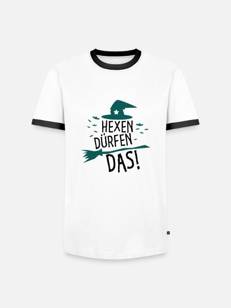 Hexen dürfen das! - Männer Kontrast-T-Shirt - Weiß/Schwarz