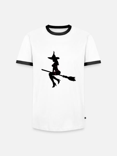 sexy witch - Männer Kontrast-T-Shirt - Weiß/Schwarz
