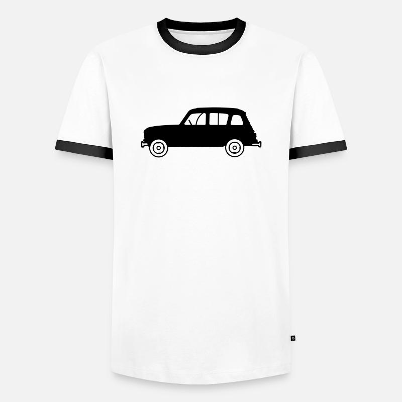 Youngtimer 4L profil - T-shirt contrasté Homme - blanc/noir