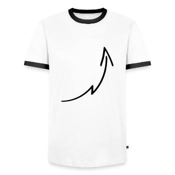 Arrow Design - Men's Ringer Shirt - white/black - Front - AI Model Female 172 light (172cm) & AI Model Male 178 dark (178cm)