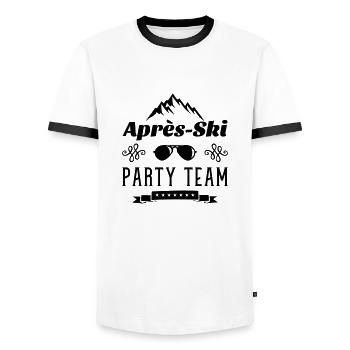apres ski party team - Männer Kontrast-T-Shirt - Weiß/Schwarz - Vorne - AI Model Female 172 light (172cm) & AI Model Male 178 dark (178cm)