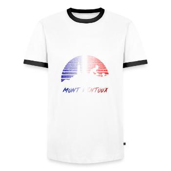 Rennrad Radsport Mont Ventoux? Défi accepté ! - Männer Kontrast-T-Shirt - Weiß/Schwarz - Vorne - AI Model Female 172 light (172cm) & AI Model Male 178 dark (178cm)