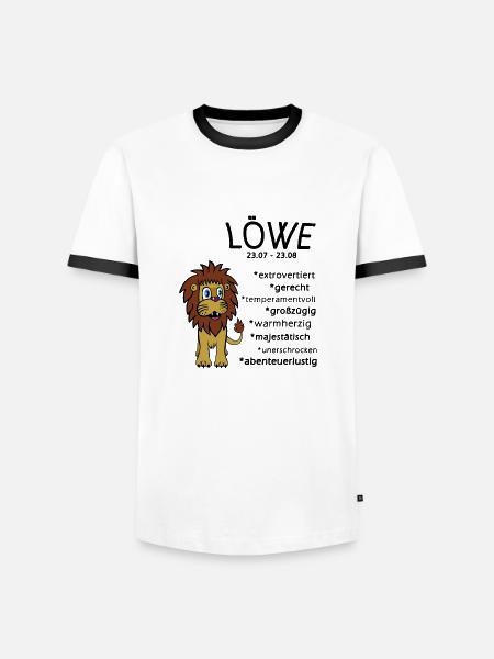 Sternzeichen Löwe - Männer Kontrast-T-Shirt - Weiß/Schwarz