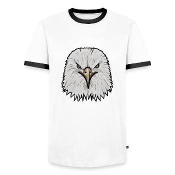 Adler - Männer Kontrast-T-Shirt - Weiß/Schwarz - Vorne - AI Model Female 172 light (172cm) & AI Model Male 178 dark (178cm)