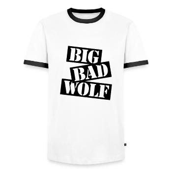 big bad wolf quote - Men's Ringer Shirt - white/black - Front - AI Model Female 172 light (172cm) & AI Model Male 178 dark (178cm)