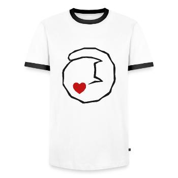 Sleeping animal - Men's Ringer Shirt - white/black - Front - AI Model Female 172 light (172cm) & AI Model Male 178 dark (178cm)