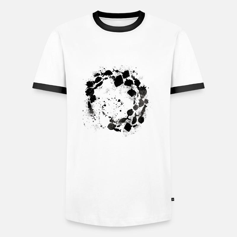 fischschwarm,fisch,malerei,schwarz,graffiti,rochen - Männer Kontrast-T-Shirt - Weiß/Schwarz