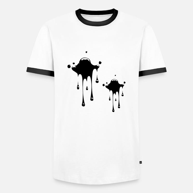 Stain Blobs - Men's Ringer Shirt - white/black