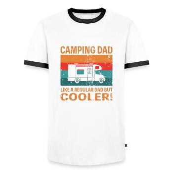 Camping Dad like a regular Dad but cooler - Männer Kontrast-T-Shirt - Weiß/Schwarz - Vorne - AI Model Female 172 light (172cm) & AI Model Male 178 dark (178cm)
