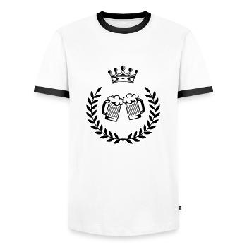 bier wappen 1 - Männer Kontrast-T-Shirt - Weiß/Schwarz - Vorne - AI Model Female 172 light (172cm) & AI Model Male 178 dark (178cm)